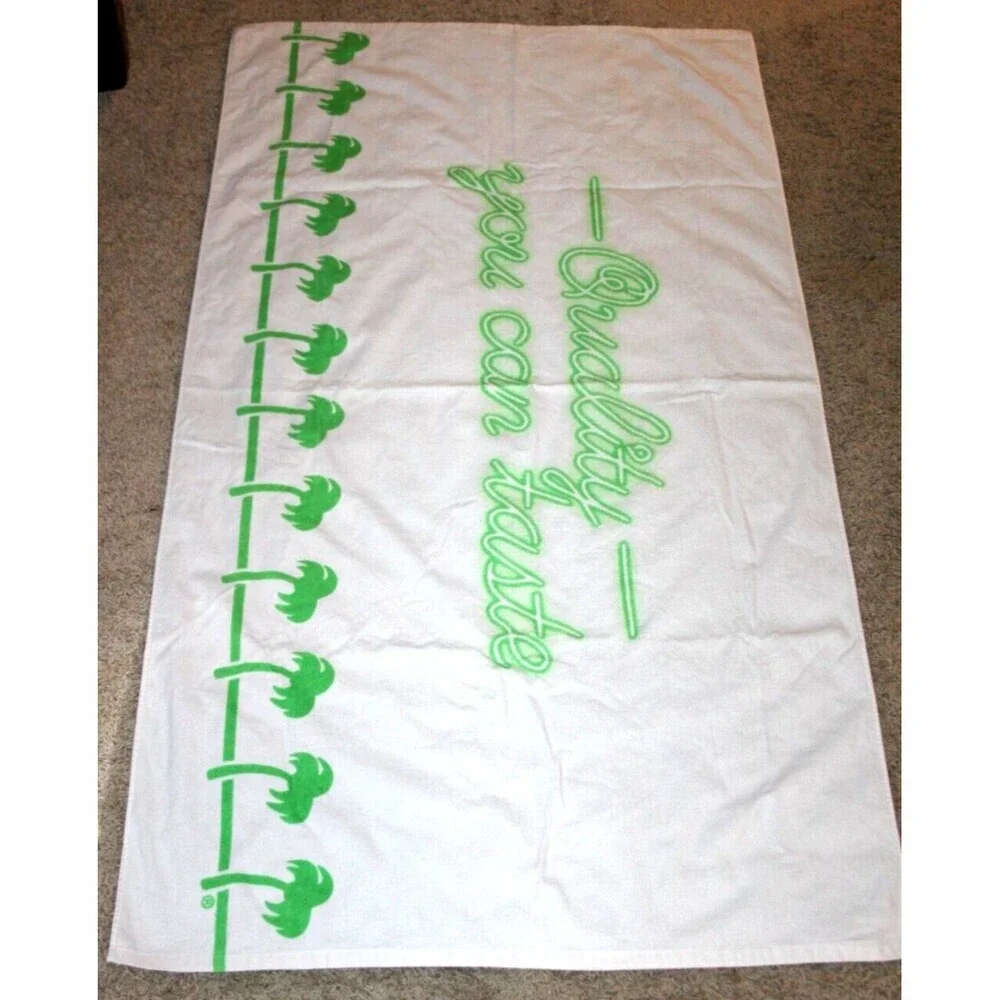 In N Out Quality You Can Taste Beach Towel White Neon Green Palm Trees 38